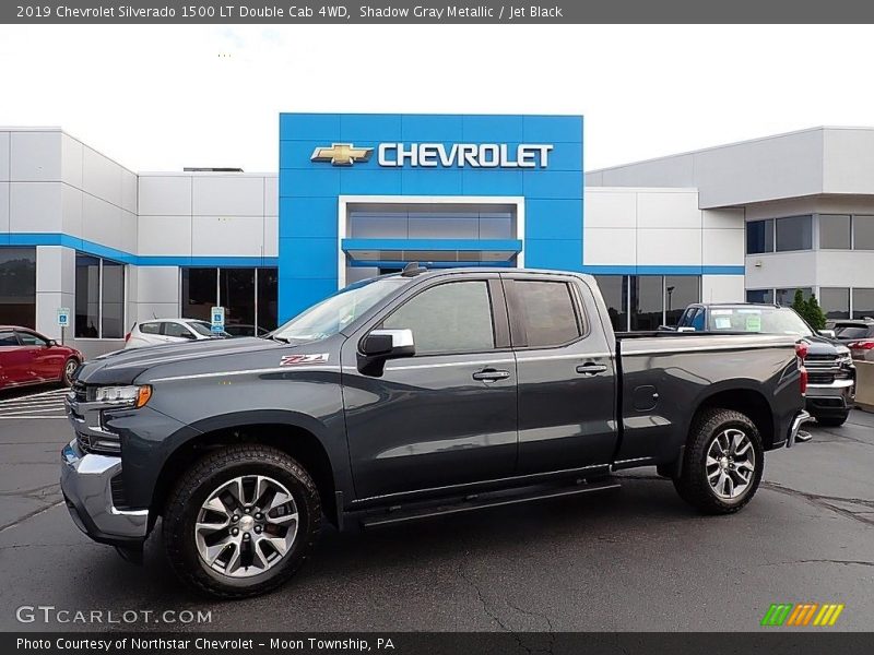 Shadow Gray Metallic / Jet Black 2019 Chevrolet Silverado 1500 LT Double Cab 4WD