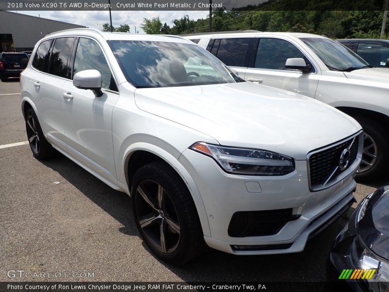 Crystal White Pearl Metallic / Charcoal 2018 Volvo XC90 T6 AWD R-Design