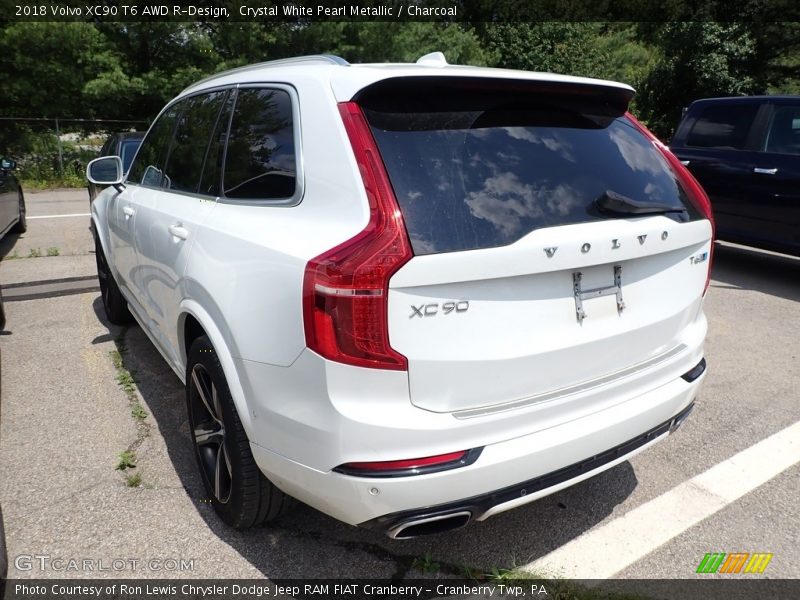 Crystal White Pearl Metallic / Charcoal 2018 Volvo XC90 T6 AWD R-Design