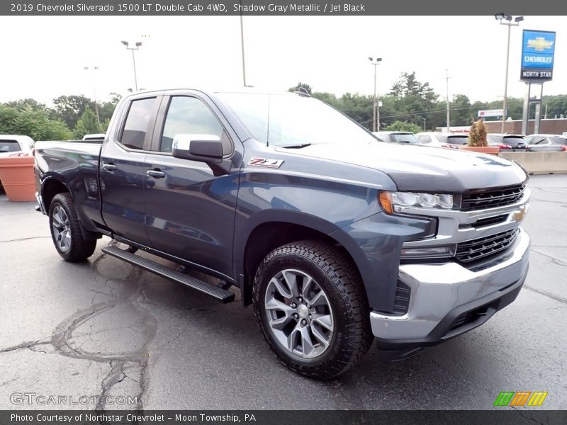 Shadow Gray Metallic / Jet Black 2019 Chevrolet Silverado 1500 LT Double Cab 4WD