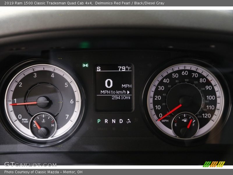 Delmonico Red Pearl / Black/Diesel Gray 2019 Ram 1500 Classic Tradesman Quad Cab 4x4