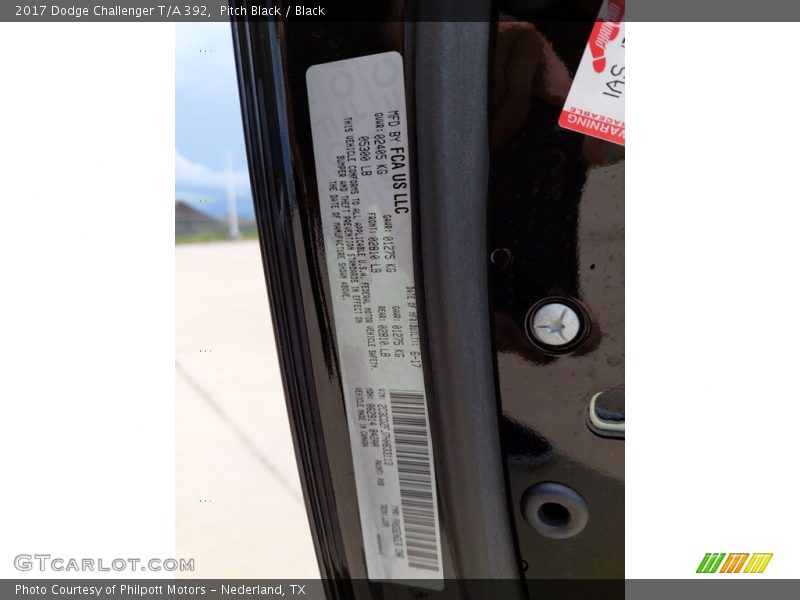 Pitch Black / Black 2017 Dodge Challenger T/A 392
