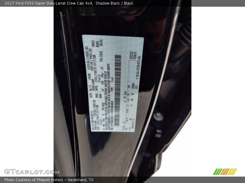 Shadow Black / Black 2017 Ford F350 Super Duty Lariat Crew Cab 4x4