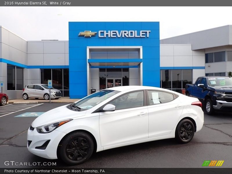 White / Gray 2016 Hyundai Elantra SE
