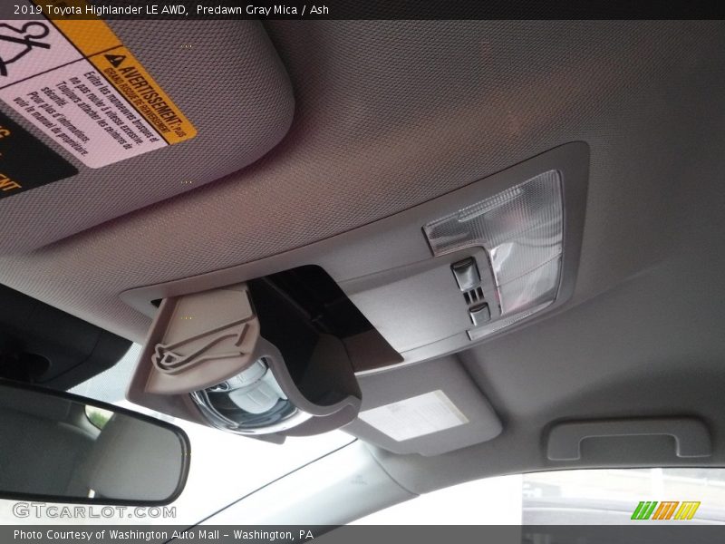Predawn Gray Mica / Ash 2019 Toyota Highlander LE AWD