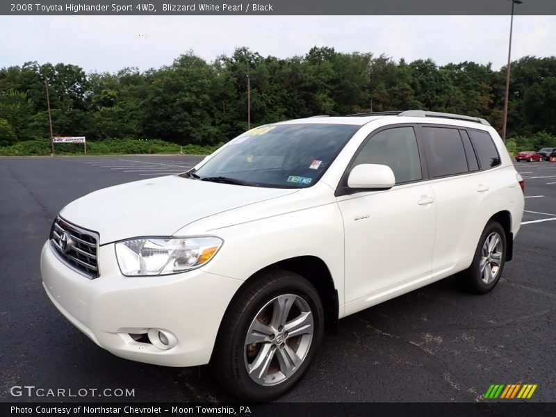 Blizzard White Pearl / Black 2008 Toyota Highlander Sport 4WD