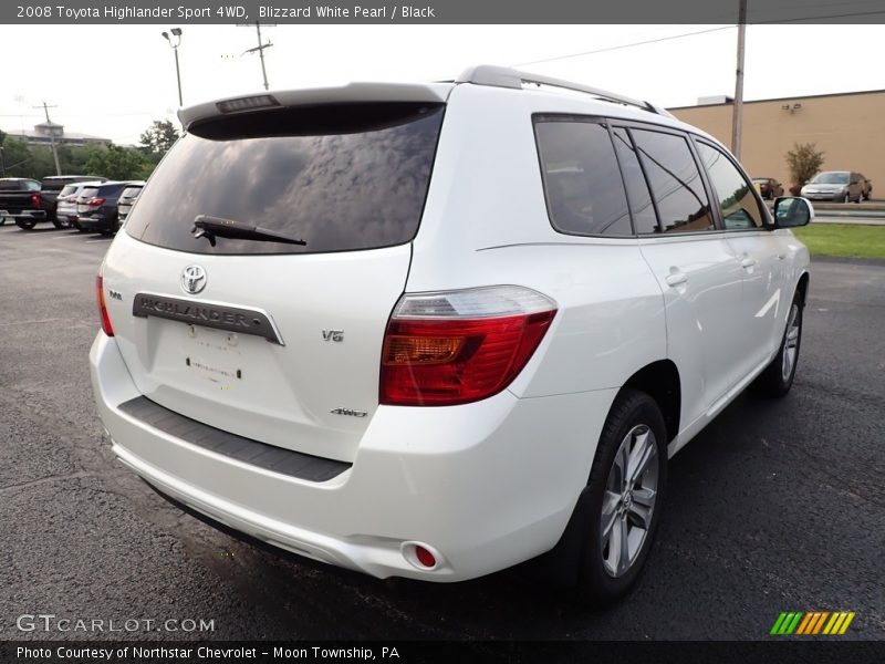 Blizzard White Pearl / Black 2008 Toyota Highlander Sport 4WD