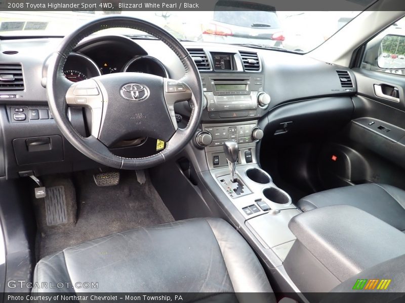 Blizzard White Pearl / Black 2008 Toyota Highlander Sport 4WD