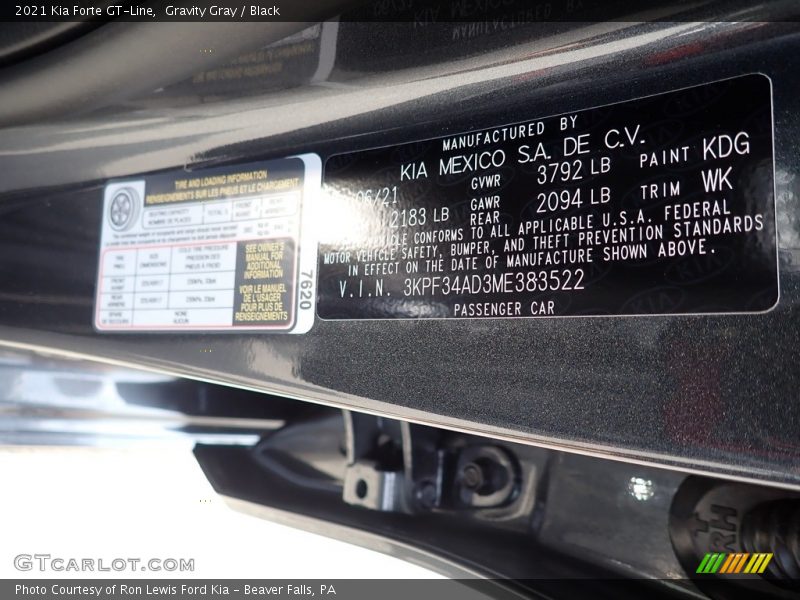 Gravity Gray / Black 2021 Kia Forte GT-Line