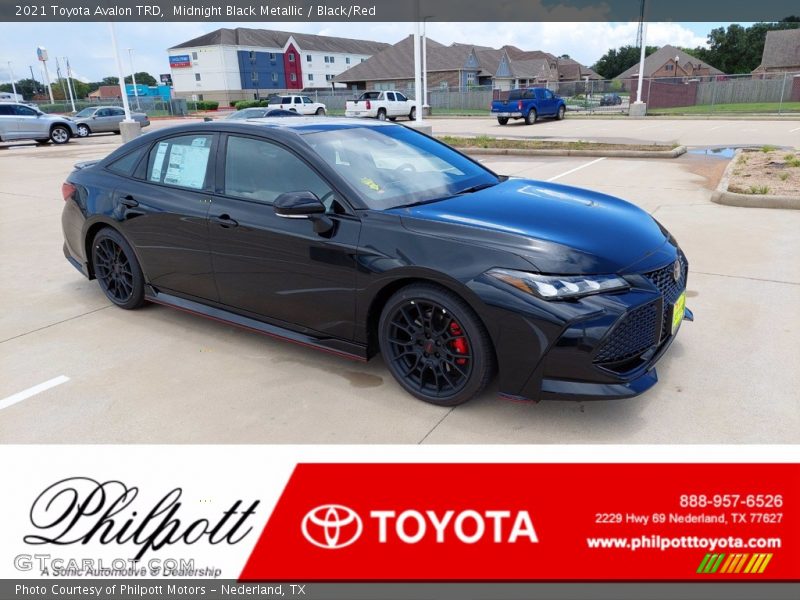 Midnight Black Metallic / Black/Red 2021 Toyota Avalon TRD