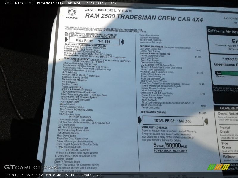 Light Green / Black 2021 Ram 2500 Tradesman Crew Cab 4x4