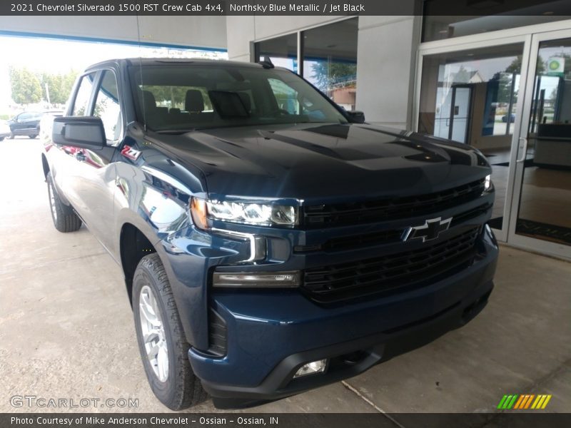 Northsky Blue Metallic / Jet Black 2021 Chevrolet Silverado 1500 RST Crew Cab 4x4