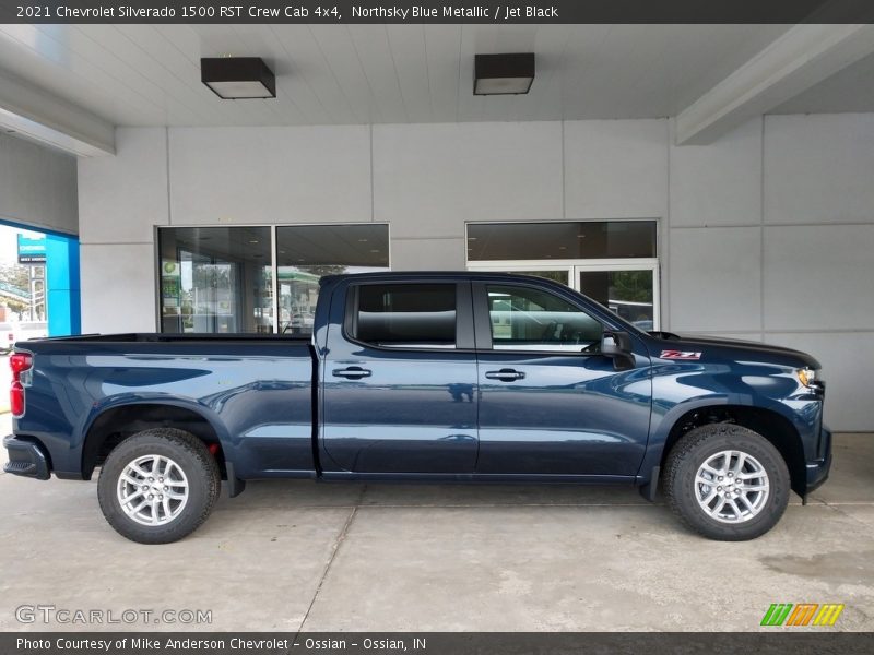 Northsky Blue Metallic / Jet Black 2021 Chevrolet Silverado 1500 RST Crew Cab 4x4
