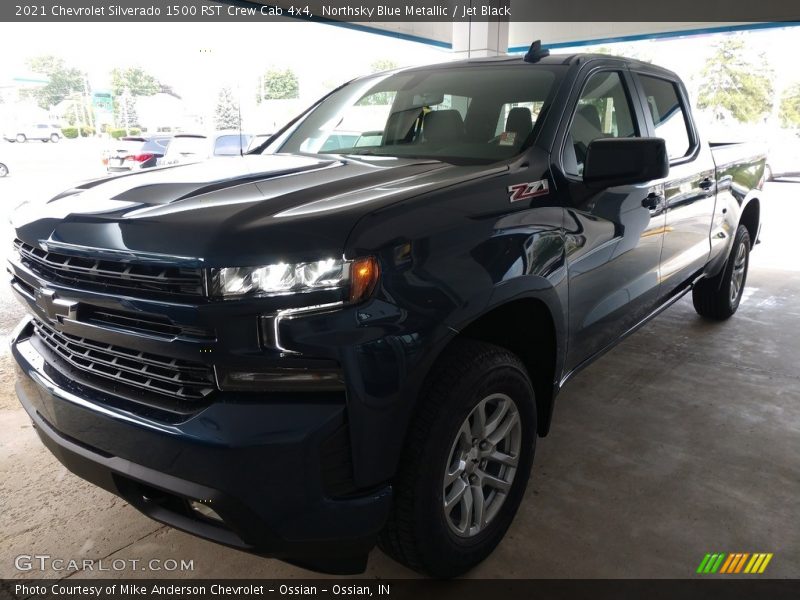 Northsky Blue Metallic / Jet Black 2021 Chevrolet Silverado 1500 RST Crew Cab 4x4