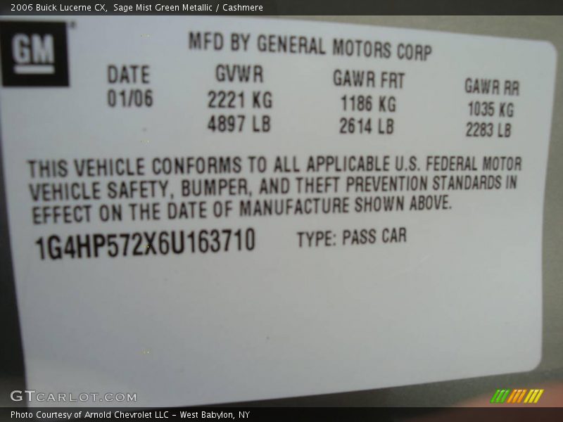 Sage Mist Green Metallic / Cashmere 2006 Buick Lucerne CX