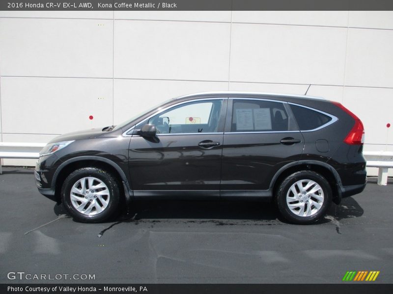 Kona Coffee Metallic / Black 2016 Honda CR-V EX-L AWD