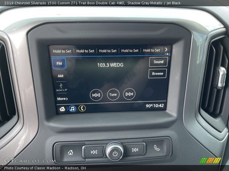 Shadow Gray Metallic / Jet Black 2019 Chevrolet Silverado 1500 Custom Z71 Trail Boss Double Cab 4WD