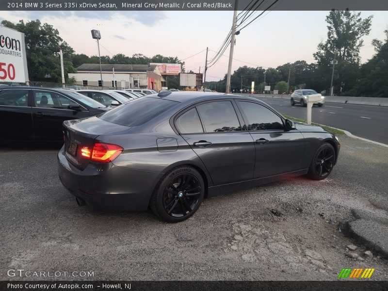 Mineral Grey Metallic / Coral Red/Black 2014 BMW 3 Series 335i xDrive Sedan