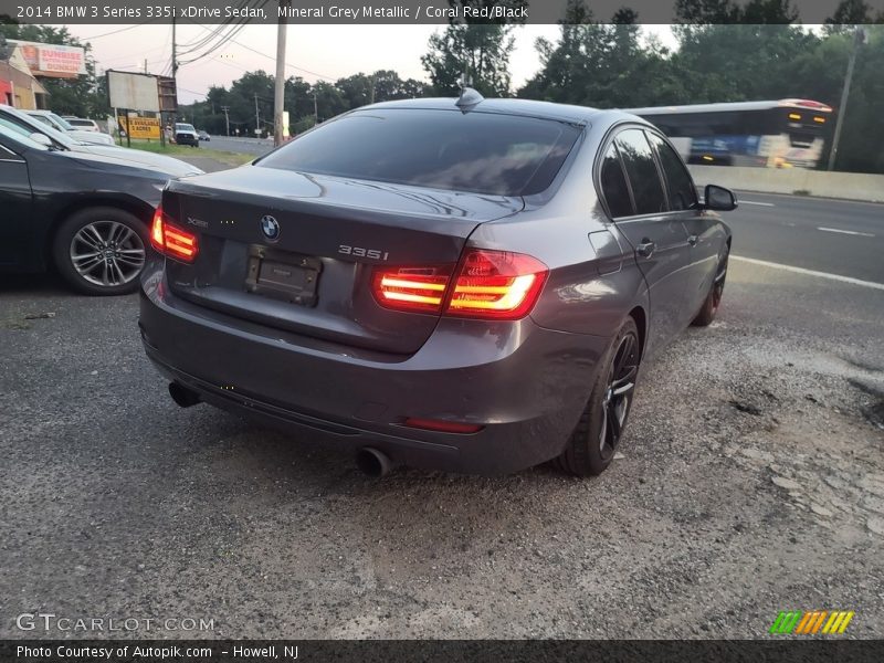 Mineral Grey Metallic / Coral Red/Black 2014 BMW 3 Series 335i xDrive Sedan