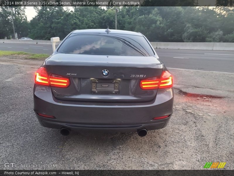 Mineral Grey Metallic / Coral Red/Black 2014 BMW 3 Series 335i xDrive Sedan