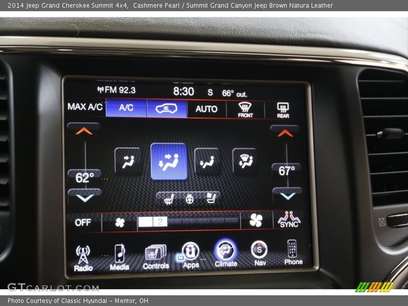 Cashmere Pearl / Summit Grand Canyon Jeep Brown Natura Leather 2014 Jeep Grand Cherokee Summit 4x4
