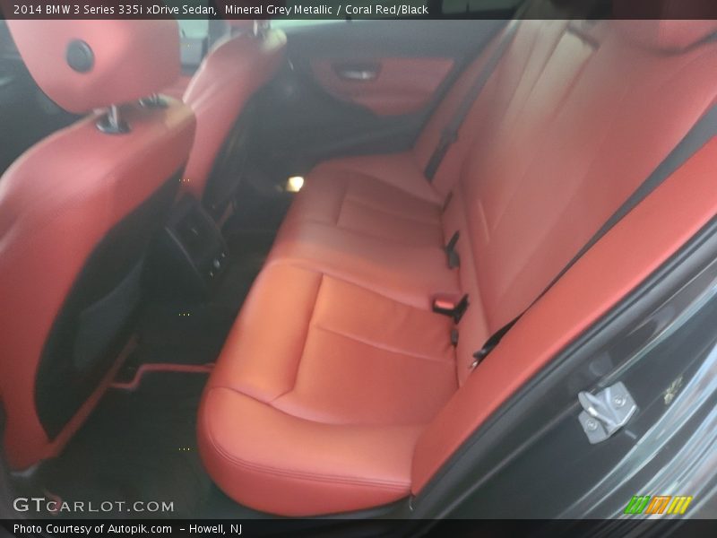 Mineral Grey Metallic / Coral Red/Black 2014 BMW 3 Series 335i xDrive Sedan
