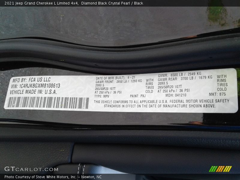 Diamond Black Crystal Pearl / Black 2021 Jeep Grand Cherokee L Limited 4x4