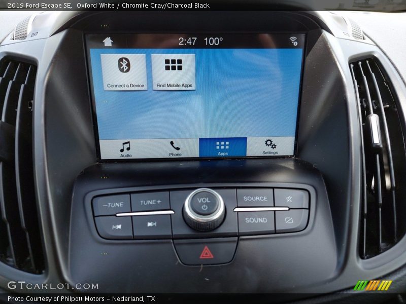 Oxford White / Chromite Gray/Charcoal Black 2019 Ford Escape SE