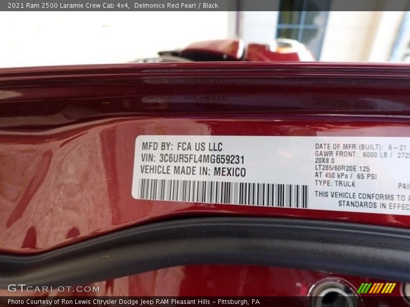 Delmonico Red Pearl / Black 2021 Ram 2500 Laramie Crew Cab 4x4