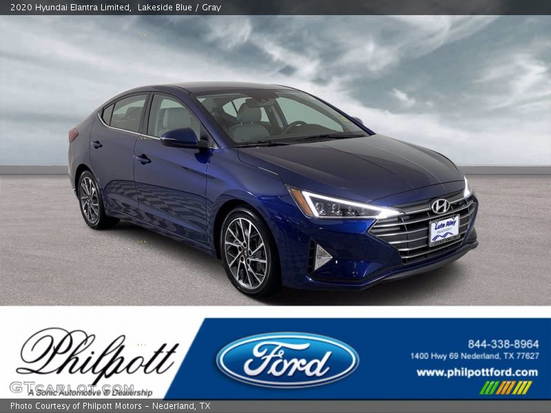 Lakeside Blue / Gray 2020 Hyundai Elantra Limited