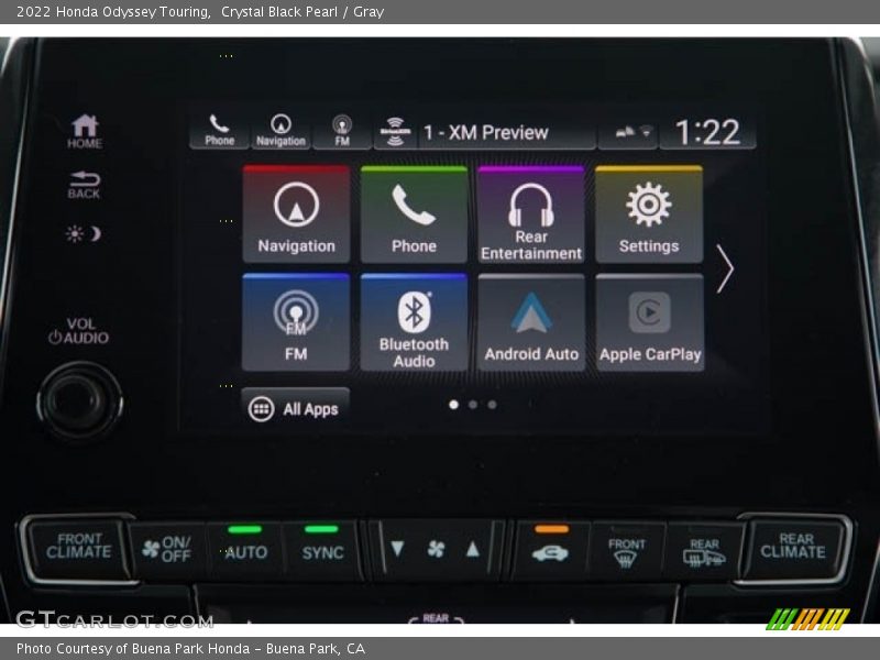 Crystal Black Pearl / Gray 2022 Honda Odyssey Touring
