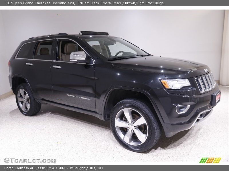 Brilliant Black Crystal Pearl / Brown/Light Frost Beige 2015 Jeep Grand Cherokee Overland 4x4