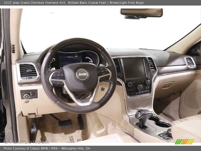 Brilliant Black Crystal Pearl / Brown/Light Frost Beige 2015 Jeep Grand Cherokee Overland 4x4