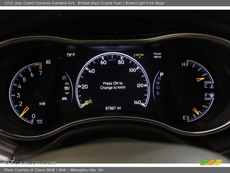 Brilliant Black Crystal Pearl / Brown/Light Frost Beige 2015 Jeep Grand Cherokee Overland 4x4