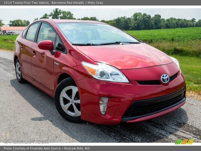 Barcelona Red Metallic / Misty Gray 2014 Toyota Prius Two Hybrid