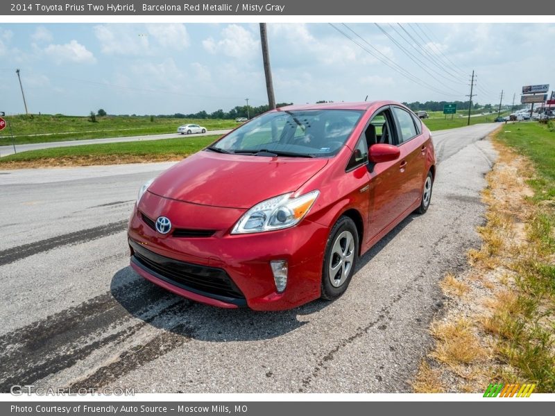 Barcelona Red Metallic / Misty Gray 2014 Toyota Prius Two Hybrid
