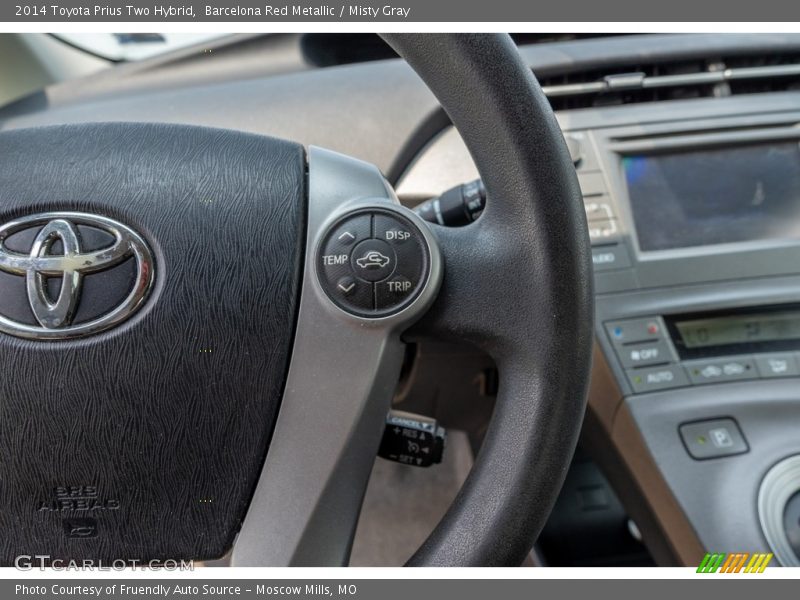 Barcelona Red Metallic / Misty Gray 2014 Toyota Prius Two Hybrid
