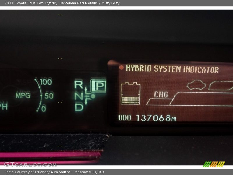 Barcelona Red Metallic / Misty Gray 2014 Toyota Prius Two Hybrid
