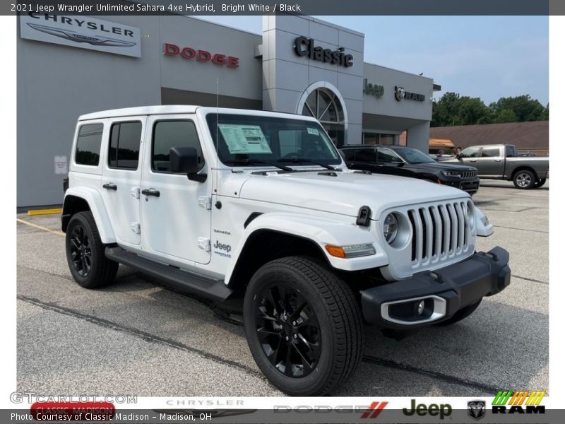 Bright White / Black 2021 Jeep Wrangler Unlimited Sahara 4xe Hybrid