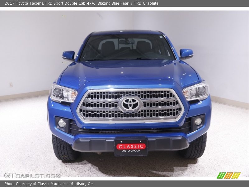 Blazing Blue Pearl / TRD Graphite 2017 Toyota Tacoma TRD Sport Double Cab 4x4