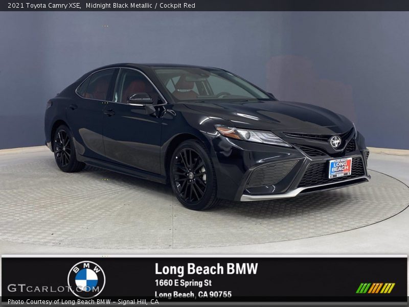 Midnight Black Metallic / Cockpit Red 2021 Toyota Camry XSE