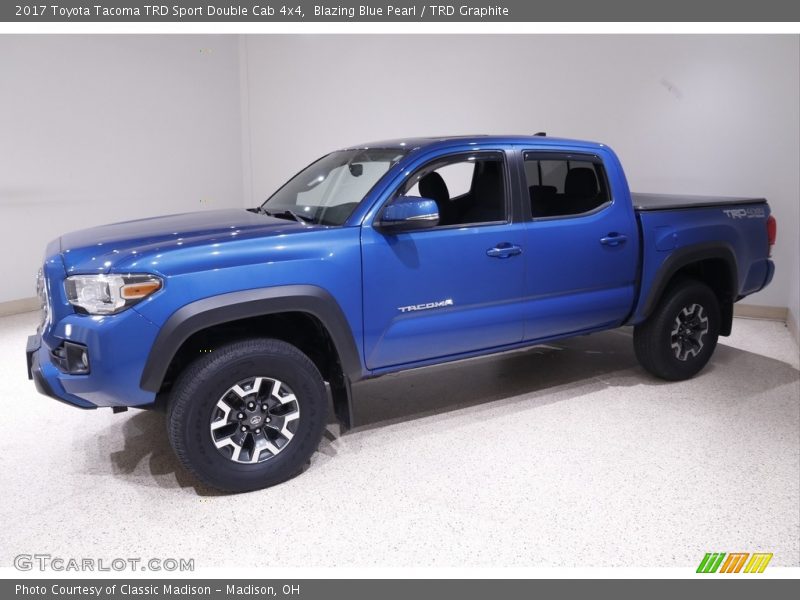 Blazing Blue Pearl / TRD Graphite 2017 Toyota Tacoma TRD Sport Double Cab 4x4