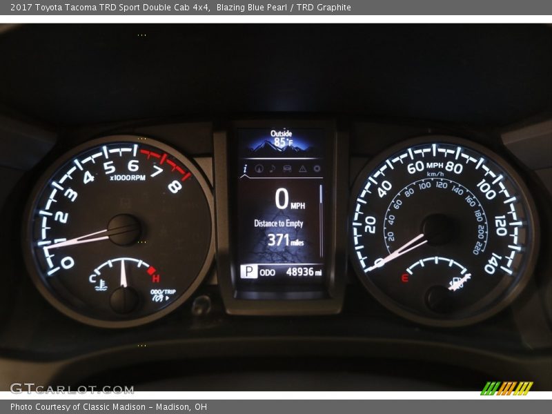 Blazing Blue Pearl / TRD Graphite 2017 Toyota Tacoma TRD Sport Double Cab 4x4