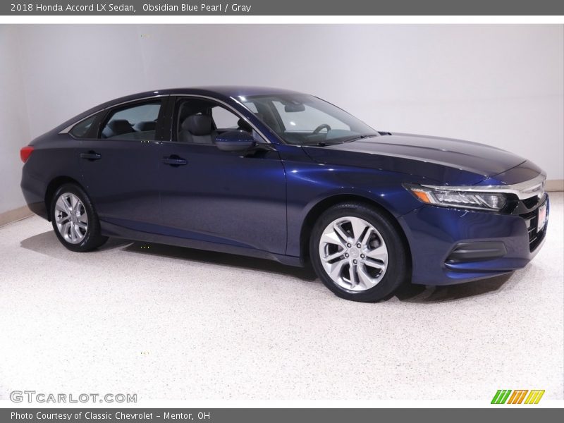 Obsidian Blue Pearl / Gray 2018 Honda Accord LX Sedan