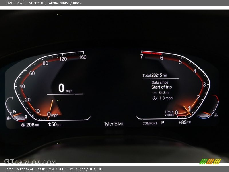 Alpine White / Black 2020 BMW X3 xDrive30i