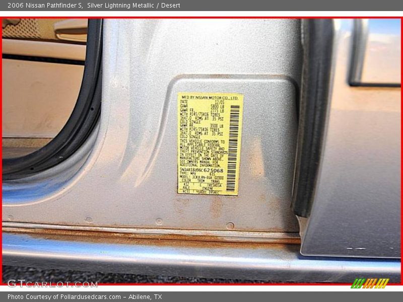 Silver Lightning Metallic / Desert 2006 Nissan Pathfinder S