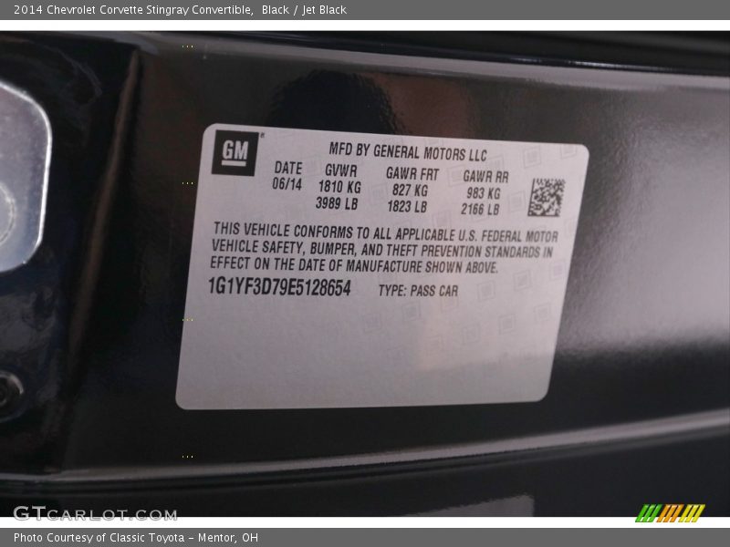 Black / Jet Black 2014 Chevrolet Corvette Stingray Convertible