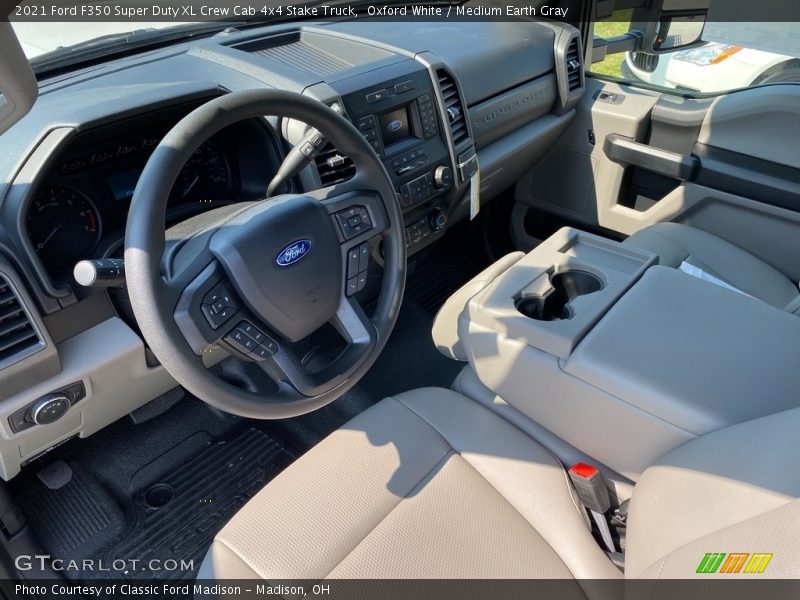  2021 F350 Super Duty XL Crew Cab 4x4 Stake Truck Medium Earth Gray Interior