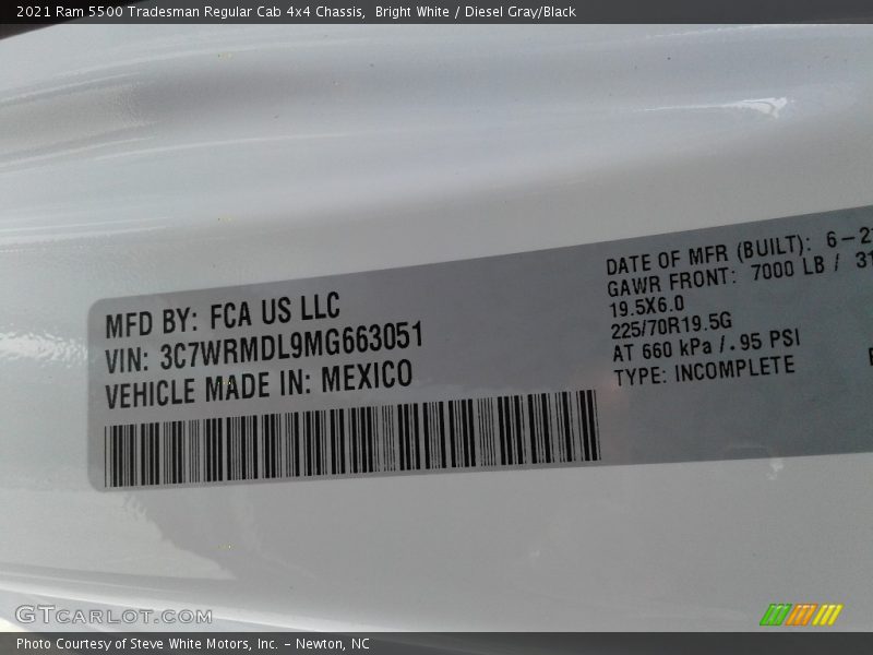 Bright White / Diesel Gray/Black 2021 Ram 5500 Tradesman Regular Cab 4x4 Chassis