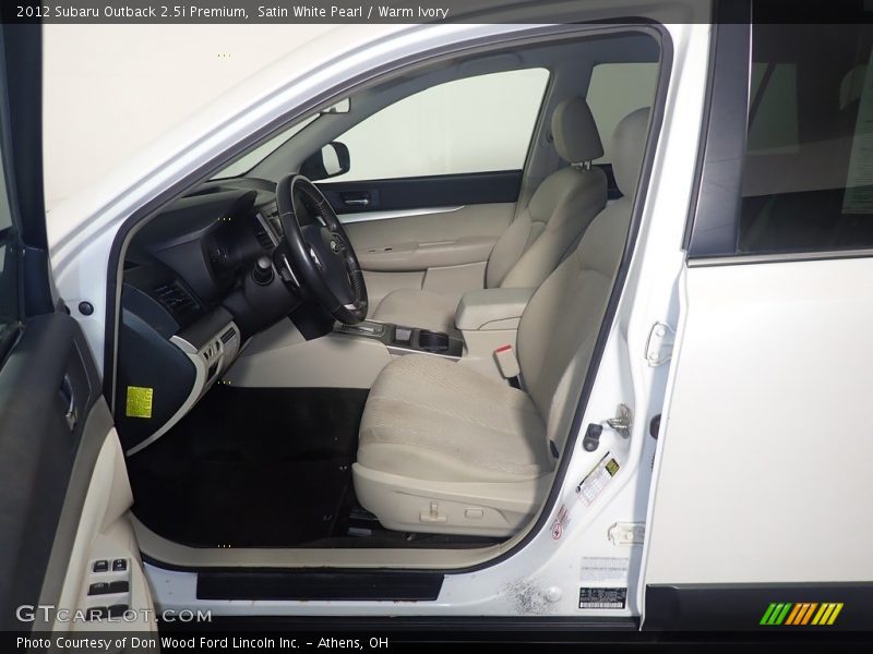 Front Seat of 2012 Outback 2.5i Premium